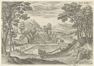 Udsigt over Bosvoorde Hooch bootffort (titel på objekt) Seværdigheder fra Bruxelles-området (serietitel)
