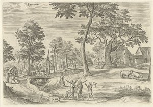 Udsigt over Eggevoort Eggevoort (titel på objekt) Seværdigheder fra Bruxelles-området (serietitel) af Hans Collaert (I)