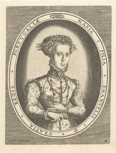 Portræt af prinsesse Maria af Portugal Europæiske kongehuse (serietitel) af Hans Collaert (I)