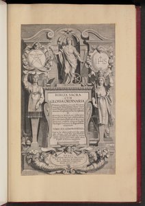 Titelblad til Biblia Sacra Cvm Glossa Ordinaria af Hans Collaert the Younger after Sir Peter Paul Rubens