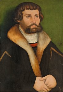 Tysk: Bildnis eines bärtigen Mannes Portræt af en skægget mand af Hans Cranach