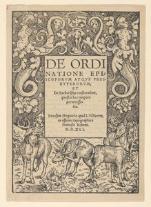 Titelkant med tre hjorte og en hinde, begyndelsen af 1500-tallet. af Hans Cranach