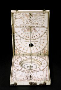 Tablet kompas solur, Nurenberg, 1574 (se også 259577-79) af Hans Ducher