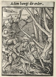 Dødedansen: Adam Tilling the Ground. af Hans Holbein
