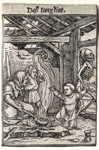 Dødedansen: Barnet, ca. 1526. af Hans Holbein