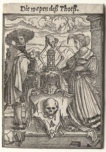 Dødedansen: Dødens våbenskjold af Hans Holbein