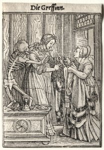 Dødedansen: Grevinden. af Hans Holbein