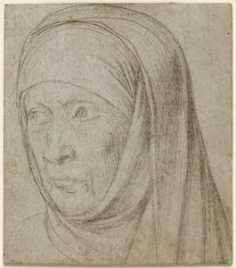 Hoved af en gammel kvinde, ca. 1500. af Hans Holbein