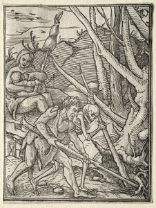 Dødedansen: Adam Tiling the Earth. af Hans Holbein