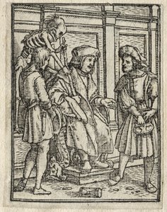 Dødedansen: Kanonen eller Prebendary, Dommeren. af Hans Holbein