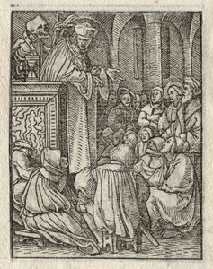 Dødedansen: Prædikanten; Præsten af Hans Holbein