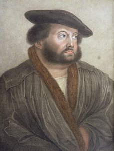 Portræt af Hans Holbein (14978-1543) graveret af Francesco Bartolozzi (1727-1815)