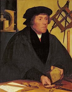 Portræt af Nicholas Kratzer (1487-c.1550) stipendiat ved Corpus Christi College og senere Royal Astronomer til kong Henry VIII, 1800-tals kopi af originalen fra 1528 i Louvre