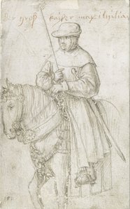Kejser Maximilian I i rejsekjole på hesteryg af Hans Holbein the Elder