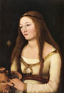 Katharina Schwarz med attributterne fra sin navnebrors helgen af Hans Holbein the Elder