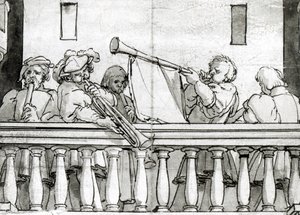 Musikere af Henry VIII (pen og blæk på papir) af Hans Holbein the Elder