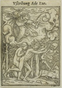 Adam og Eva drevet ud af Paradis af Hans Holbein the Younger