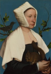 Dame med egern og stjerne (Anne Lovell?). Omkring 1526-28 af Hans Holbein der Jüngere