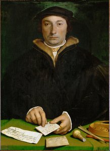Dirck Tybis fra Duisburg, handelsmand (olie på egetræ) af Hans Holbein the Younger