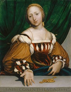 Laïs af Korinth, 1526 (olie på kalktræ) af Hans Holbein der Jüngere