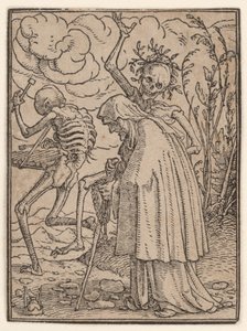 Den gamle kvinde, fra «Dødedansen» af Hans Holbein the Younger