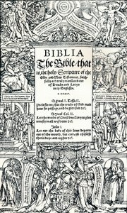Titelside af Coverdales English Bible, 1535 af Hans Holbein der Jüngere