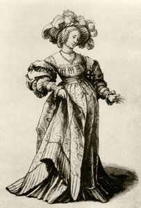 Ung Basel dame med en plymer hat af Hans Holbein der Jüngere