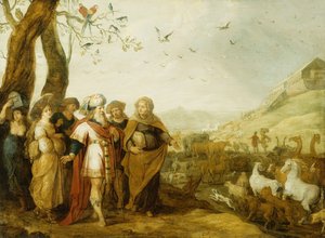 Noa og hans familie før indskibningen i arken,