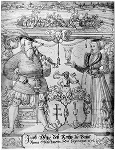 Jacob Wyx af Basel og hans kone Anna, 1592 1901 af Hans Jakob Plepp