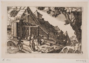 Landskab med den hellige familie og de hellige tre konger af Hans Jørgen Kirksteen