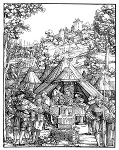 Charles V i en militærlejr af Hans Leonard Schaufelein