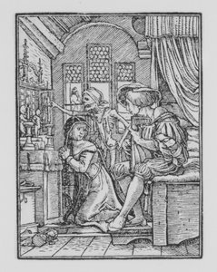 Nonnen, fra Dødedansen, ca. 1526, udgivet 1538.