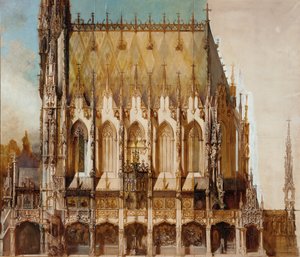 St. Michaels gotiske gravkirke, set fra siden af Hans Makart