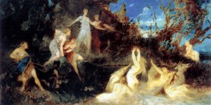 Jagten på Diana, studie, 1879. af Hans Makart