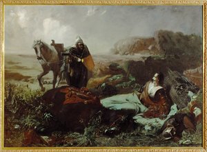 Grev Pappenheims død, general under Trediveårskrigen ... (maleri på lærred) af Hans Makart