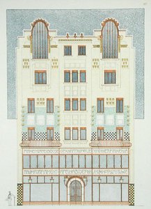 Design til en fem-etagers bygning, begyndelsen af 1900-tallet, fra 