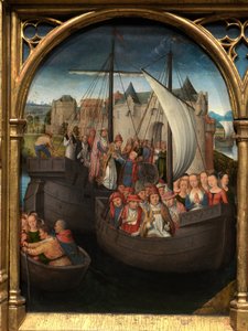 Detalje af Sankt Ursulas relikvieskrin af Hans Memling
