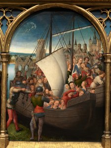 Detalje af Sankt Ursulas relikvieskrin af Hans Memling