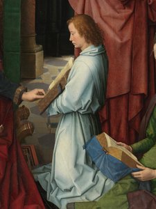 Detalje af det centrale panel i Triptykonen af Sankt Johannes Døberen og Sankt Johannes Evangelisten af Hans Memling