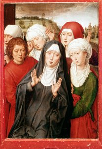 Granada Diptykon: "De fromme kvinder og Johannes evangelist" Maleri af Hans Memling (1435/40-1494) 15. århundrede Dim 51x36,5 cm Granada, Kongelig Kapel af Hans Memling