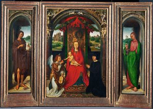 Johannesaltaerchen, lille alter for de hellige Johannes Døber og Johannes Evangelist (maleri på akacietræ) af Hans Memling