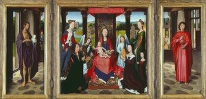 Jomfru med barn og hellige (The Donne Triptykon). Omkring 1478 af Hans Memling
