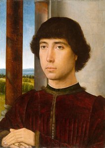 Portræt af en mand ved en loggia af Hans Memling