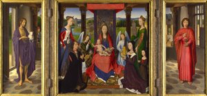 Jomfruen og barnet med helgener og donorer af Hans Memling