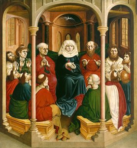 Helligåndens nedstigning pinse. Wurzach-alterets vinger, 1437