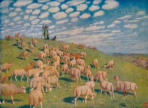 Græsgang i foråret, c1900 1903-1904. af Hans Richard von Volkmann