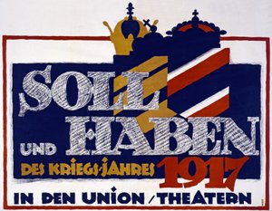 Annonce for debet og kreditter for krigsåret 1917, 1917