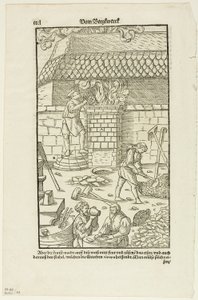 Side CCCL fra Vom Bergwerck XII Bücher af Agricola, plade 43 fra Træsnit fra bøger fra det XVI århundrede
