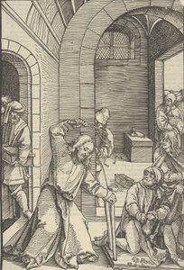 Kristus renser templet, fra spejl af vor Herre Jesu Kristi lidenskab, 1507. af Hans Schäufelein the Elder