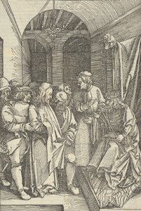 Kristus foran Herodes i en sal, fra spejlet af vor Herre Jesu Kristi lidenskab, 1507., 1507.